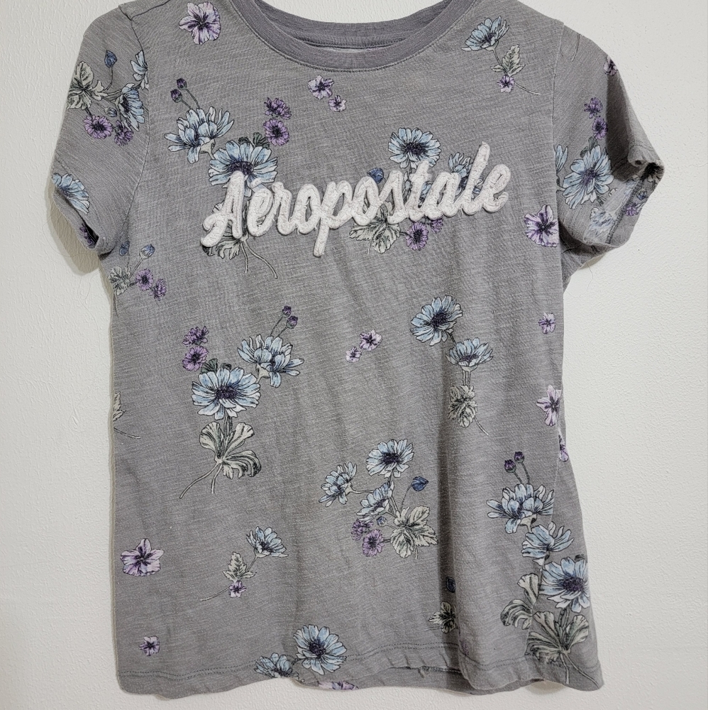 Gray Floral Aeropostale Shirt